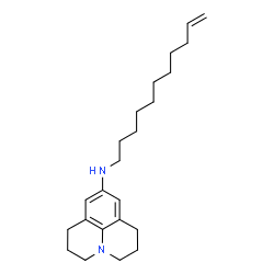 ChemSpider 2D Image | N-(10-Undecen-1-yl)-2,3,6,7-tetrahydro-1H,5H-pyrido[3,2,1-ij]quinolin-9-amine | C23H36N2