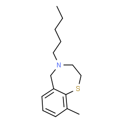 ChemSpider 2D Image | 9-Methyl-4-pentyl-2,3,4,5-tetrahydro-1,4-benzothiazepine | C15H23NS