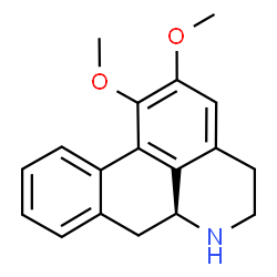 ChemSpider 2D Image | (6aS)-1,2-Dimethoxy-5,6,6a,7-tetrahydro-4H-dibenzo[de,g]quinoline | C18H19NO2