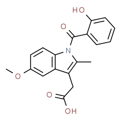 ChemSpider 2D Image | [1-(2-Hydroxybenzoyl)-5-methoxy-2-methyl-1H-indol-3-yl]acetic acid | C19H17NO5