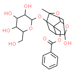 ChemSpider 2D Image | [3-(Hexopyranosyloxy)-6-hydroxy-8-methyl-9,10-dioxatetracyclo[4.3.1.0~2,5~.0~3,8~]dec-2-yl]methyl benzoate | C23H28O11