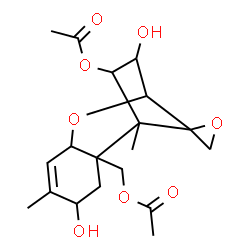 ChemSpider 2D Image | 3,8-Dihydroxy-12,13-epoxytrichothec-9-ene-4,15-diyl diacetate | C19H26O8