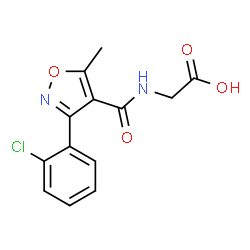 ChemSpider 2D Image | N-{[3-(2-Chlorophenyl)-5-methyl-1,2-oxazol-4-yl]carbonyl}glycine | C13H11ClN2O4