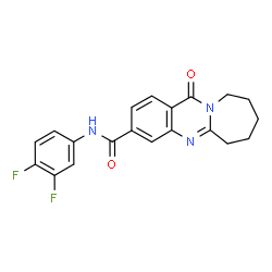ChemSpider 2D Image | N-(3,4-Difluorophenyl)-12-oxo-6,7,8,9,10,12-hexahydroazepino[2,1-b]quinazoline-3-carboxamide | C20H17F2N3O2