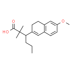 ChemSpider 2D Image | 3-(6-Methoxy-3,4-dihydro-2-naphthalenyl)-2,2-dimethylhexanoic acid | C19H26O3