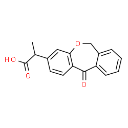 ChemSpider 2D Image | 2-(11-Oxo-6,11-dihydrodibenzo[b,e]oxepin-3-yl)propanoic acid | C17H14O4