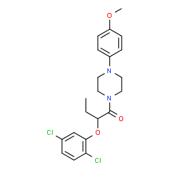 ChemSpider 2D Image | 2-(2,5-Dichlorophenoxy)-1-[4-(4-methoxyphenyl)-1-piperazinyl]-1-butanone | C21H24Cl2N2O3