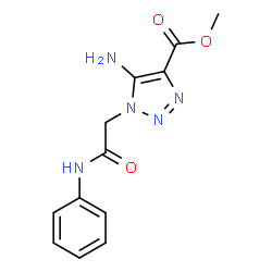 ChemSpider 2D Image | Methyl 5-amino-1-(2-anilino-2-oxoethyl)-1H-1,2,3-triazole-4-carboxylate | C12H13N5O3