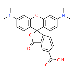 ChemSpider 2D Image | 3',6'-Bis(dimethylamino)-3-oxo-3H-spiro[2-benzofuran-1,9'-xanthene]-5-carboxylic acid | C25H22N2O5