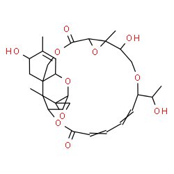 ChemSpider 2D Image | 6',15'-Dihydroxy-18'-(1-hydroxyethyl)-5',14',26'-trimethyl-11'H,23'H-spiro[oxirane-2,27'-[2,10,13,17,24]pentaoxapentacyclo[23.2.1.0~3,8~.0~8,26~.0~12,14~]octacosa[4,19,21]triene]-11',23'-dione | C29H38O11