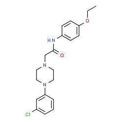 ChemSpider 2D Image | 2-[4-(3-Chlorophenyl)-1-piperazinyl]-N-(4-ethoxyphenyl)acetamide | C20H24ClN3O2