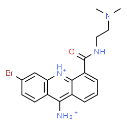 ChemSpider 2D Image | 9-Ammonio-3-bromo-5-{[2-(dimethylamino)ethyl]carbamoyl}acridinium | C18H21BrN4O