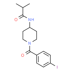 ChemSpider 2D Image | N-[1-(4-Iodobenzoyl)-4-piperidinyl]-2-methylpropanamide | C16H21IN2O2