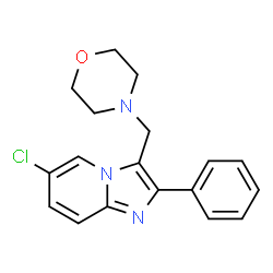 ChemSpider 2D Image | 6-Chloro-3-(4-morpholinylmethyl)-2-phenylimidazo[1,2-a]pyridine | C18H18ClN3O