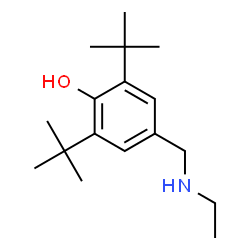 ChemSpider 2D Image | 2,6-di-Tert-butyl-alpha-(ethylamino)-p-cresol | C17H29NO