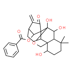 ChemSpider 2D Image | 1,6,7-Trihydroxy-15-oxo-7,20-epoxykaur-16-en-14-yl benzoate | C27H32O7