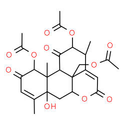 ChemSpider 2D Image | 5-Hydroxy-2,11,16-trioxopicrasa-3,14-diene-1,12,20-triyl triacetate | C26H30O11