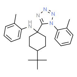 ChemSpider 2D Image | 2-Methyl-N-{1-[1-(2-methylphenyl)-1H-tetrazol-5-yl]-4-(2-methyl-2-propanyl)cyclohexyl}aniline | C25H33N5