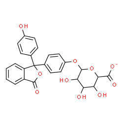 ChemSpider 2D Image | 4-[1-(4-Hydroxyphenyl)-3-oxo-1,3-dihydro-2-benzofuran-1-yl]phenyl hexopyranosiduronate | C26H21O10
