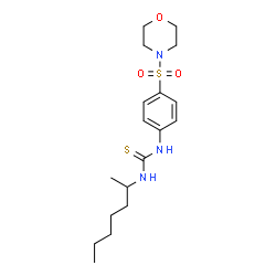 ChemSpider 2D Image | 1-(2-Heptanyl)-3-[4-(4-morpholinylsulfonyl)phenyl]thiourea | C18H29N3O3S2