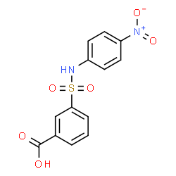 ChemSpider 2D Image | 3-(4-Nitro-phenylsulfamoyl)-benzoic acid | C13H10N2O6S