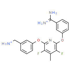 ChemSpider 2D Image | {Amino[3-({6-[3-(ammoniomethyl)phenoxy]-3,5-difluoro-4-methyl-2-pyridinyl}oxy)phenyl]methylene}ammonium | C20H20F2N4O2