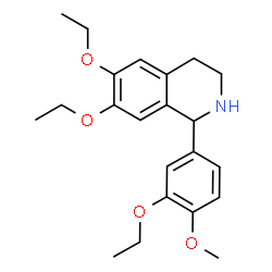ChemSpider 2D Image | 6,7-Diethoxy-1-(3-ethoxy-4-methoxyphenyl)-1,2,3,4-tetrahydroisoquinoline | C22H29NO4