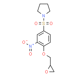 ChemSpider 2D Image | 1-{[3-Nitro-4-(2-oxiranylmethoxy)phenyl]sulfonyl}pyrrolidine | C13H16N2O6S