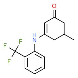 ChemSpider 2D Image | 5-Methyl-3-{[2-(trifluoromethyl)phenyl]amino}-2-cyclohexen-1-one | C14H14F3NO
