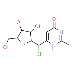 ChemSpider 2D Image | 2,5-Anhydro-1-chloro-1-deoxy-1-(2-methyl-6-oxo-3,6-dihydro-4-pyrimidinyl)hexitol | C11H15ClN2O5