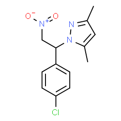 ChemSpider 2D Image | 1-[1-(4-Chlorophenyl)-2-nitroethyl]-3,5-dimethyl-1H-pyrazole | C13H14ClN3O2