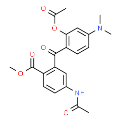 ChemSpider 2D Image | Methyl 4-acetamido-2-[2-acetoxy-4-(dimethylamino)benzoyl]benzoate | C21H22N2O6