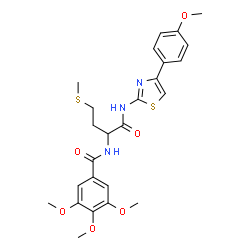 ChemSpider 2D Image | 3,4,5-Trimethoxy-N-[1-{[4-(4-methoxyphenyl)-1,3-thiazol-2-yl]amino}-4-(methylsulfanyl)-1-oxo-2-butanyl]benzamide | C25H29N3O6S2