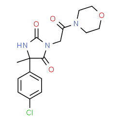 ChemSpider 2D Image | 5-(4-Chlorophenyl)-5-methyl-3-[2-(4-morpholinyl)-2-oxoethyl]-2,4-imidazolidinedione | C16H18ClN3O4