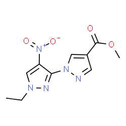 ChemSpider 2D Image | methyl 1'-ethyl-4'-nitro-[1,3'-bipyrazole]-4-carboxylate | C10H11N5O4