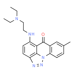 ChemSpider 2D Image | 5-{[2-(Diethylamino)ethyl]amino}-8-methyl-6H-[1,2,3]triazolo[4,5,1-de]acridin-6-one | C20H23N5O
