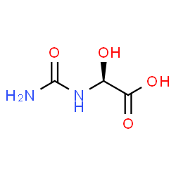 ChemSpider 2D Image | S-(-)-Ureidoglycolic acid | C3H6N2O4