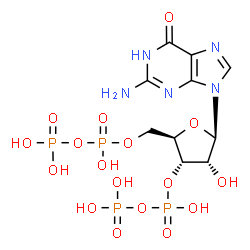 ChemSpider 2D Image | Guanosine 3'-diphosphate 5'-diphosphate | C10H17N5O17P4