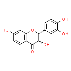 ChemSpider 2D Image | (2R,3S)-2-(3,4-Dihydroxyphenyl)-3,7-dihydroxy-2,3-dihydro-4H-chromen-4-one | C15H12O6