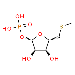 ChemSpider 2D Image | 5-S-Methyl-1-O-phosphono-5-thio-beta-D-ribofuranose | C6H13O7PS