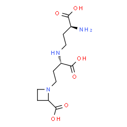 ChemSpider 2D Image | 1-[(3S)-3-{[(3S)-3-Amino-3-carboxypropyl]amino}-3-carboxypropyl]-2-azetidinecarboxylic acid | C12H21N3O6