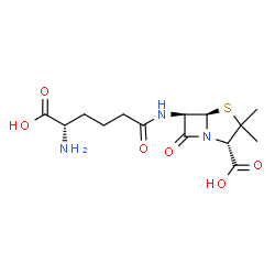 ChemSpider 2D Image | (2S,5R,6R)-6-{[(5S)-5-Amino-5-carboxypentanoyl]amino}-3,3-dimethyl-7-oxo-4-thia-1-azabicyclo[3.2.0]heptane-2-carboxylic acid | C14H21N3O6S