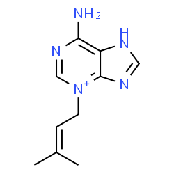 ChemSpider 2D Image | 6-Amino-3-(3-methyl-2-buten-1-yl)-7H-purin-3-ium | C10H14N5