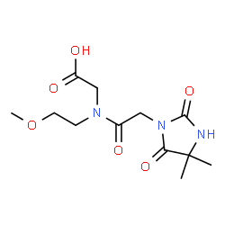 ChemSpider 2D Image | N-[(4,4-Dimethyl-2,5-dioxo-1-imidazolidinyl)acetyl]-N-(2-methoxyethyl)glycine | C12H19N3O6
