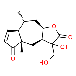 ChemSpider 2D Image | (3aS,4aS,7aR,8R,9aR)-3-Hydroxy-3-(hydroxymethyl)-4a,8-dimethyl-3,3a,4,4a,7a,8,9,9a-octahydroazuleno[6,5-b]furan-2,5-dione | C15H20O5