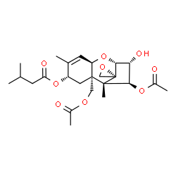 ChemSpider 2D Image | (3alpha,4beta,8alpha,12R)-4,15-Diacetoxy-3-hydroxy-12,13-epoxytrichothec-9-en-8-yl 3-methylbutanoate | C24H34O9