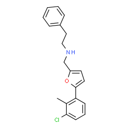 ChemSpider 2D Image | N-{[5-(3-Chloro-2-methylphenyl)-2-furyl]methyl}-2-phenylethanamine | C20H20ClNO