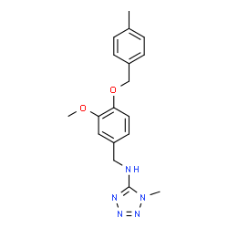ChemSpider 2D Image | N-{3-Methoxy-4-[(4-methylbenzyl)oxy]benzyl}-1-methyl-1H-tetrazol-5-amine | C18H21N5O2