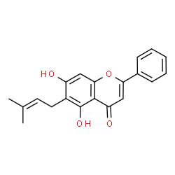 ChemSpider 2D Image | 6-(3,3-Dimethylallyl)chrysin | C20H18O4