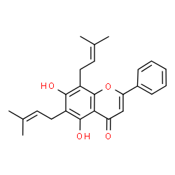 ChemSpider 2D Image | 6,8-Di-(3,3-dimethylallyl)chrysin | C25H26O4